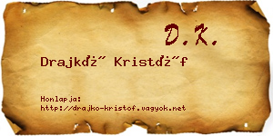 Drajkó Kristóf névjegykártya