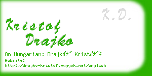 kristof drajko business card